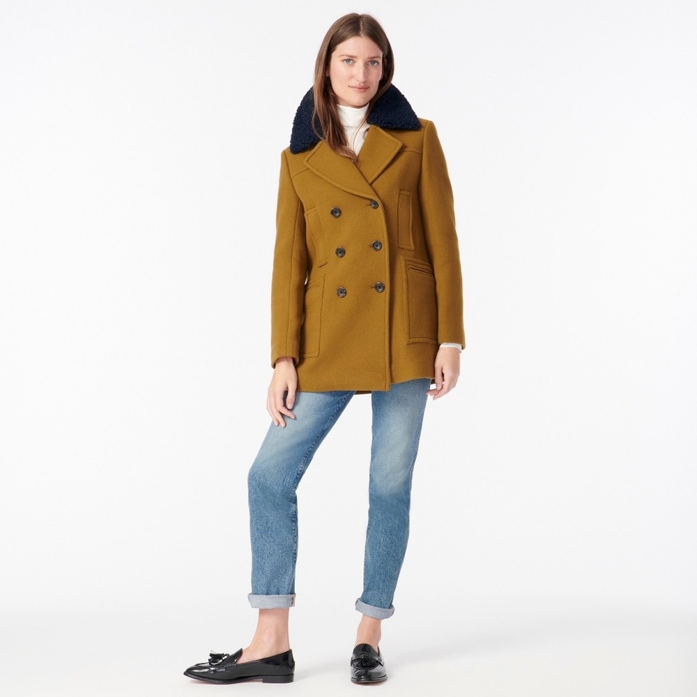 J. Crew Peacoat in Italian stadium-cloth wool Size 4